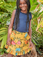Pink Chicken girls suzanne skirt - hawaiian floral