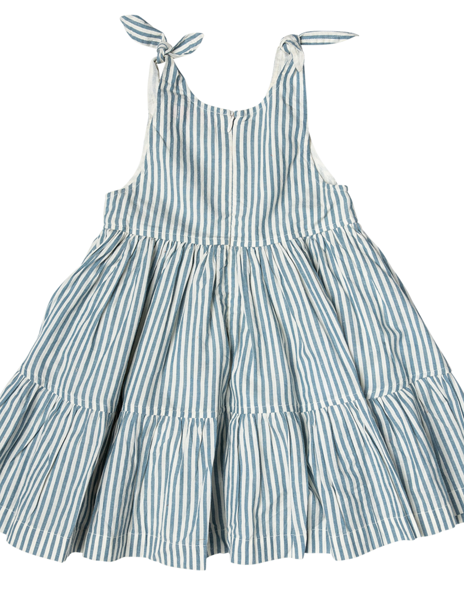 Pink Chicken girls taylor dress - blue skinny stripe