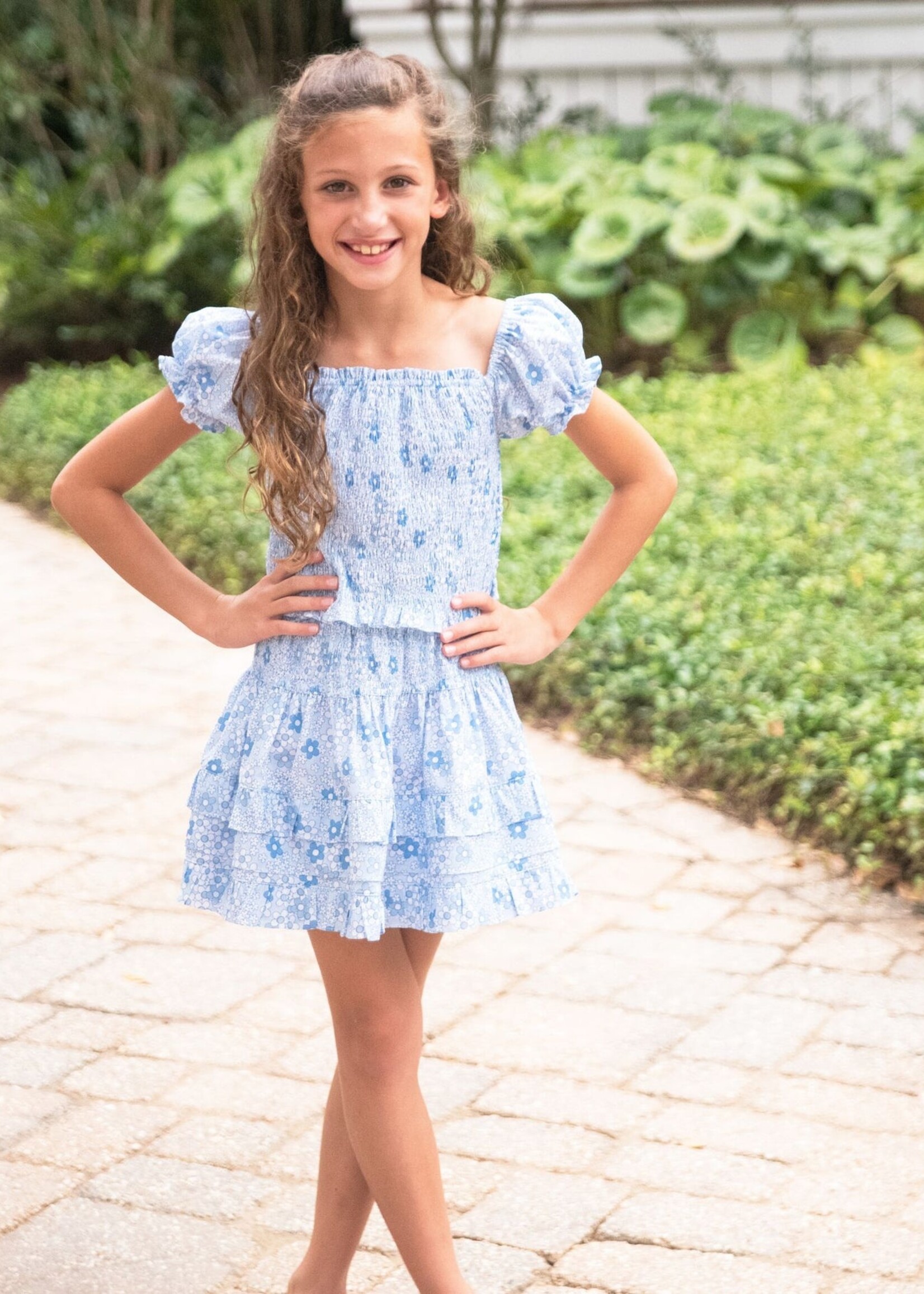 James and Lottie Smocked Ruffle Skirt