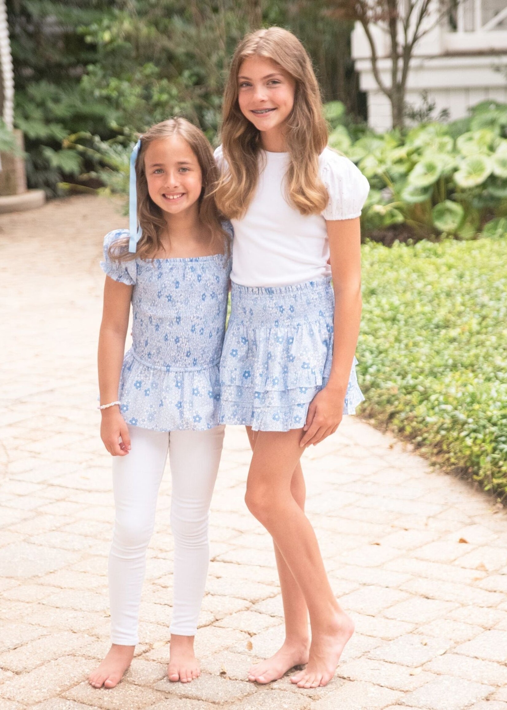 James and Lottie Smocked Top with Ruffle Hem