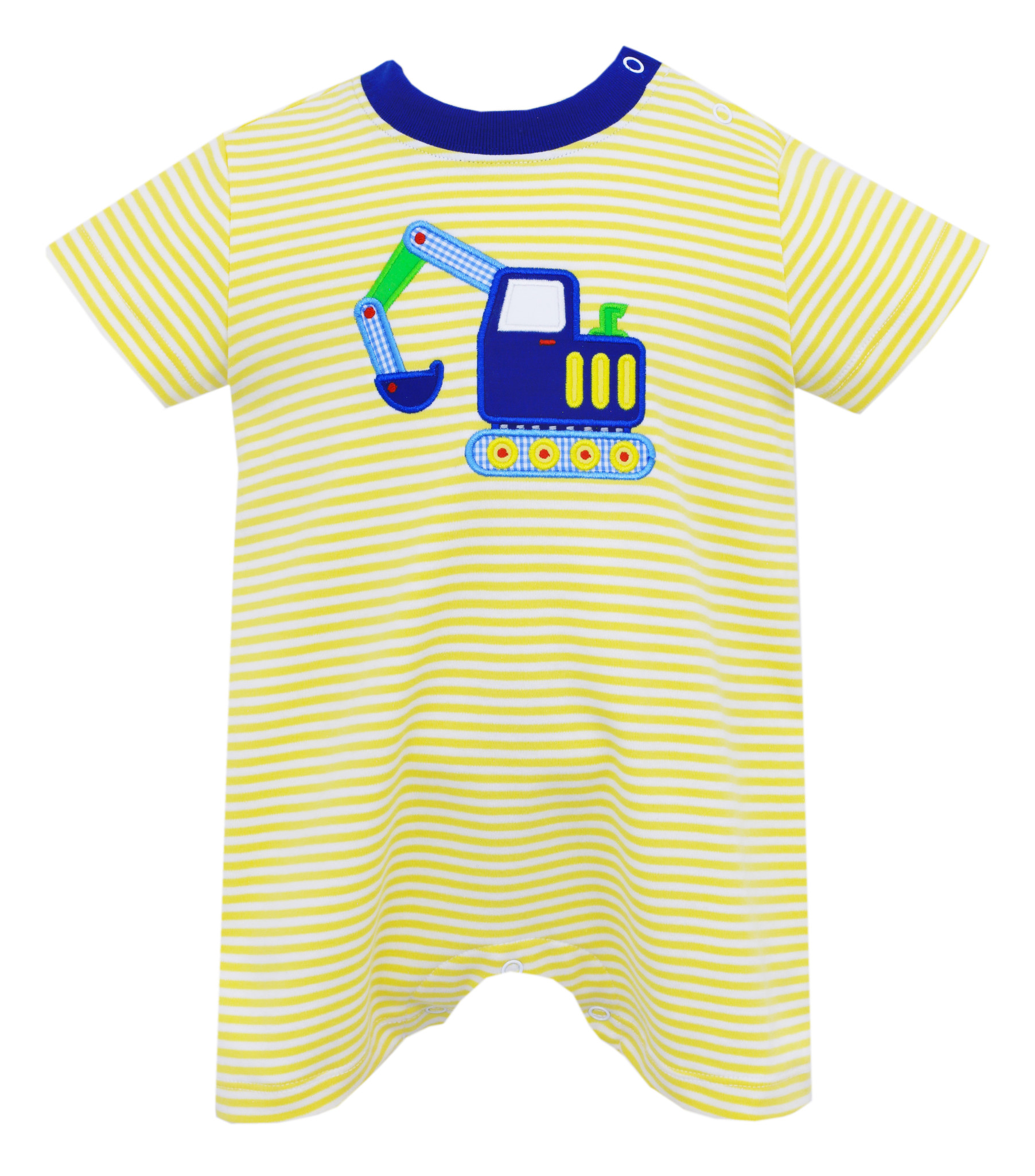 Boys Construction Equip on Stripe Romper by Three Sisters main image 0