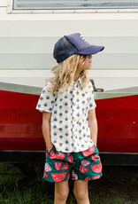 Pink Chicken boys jack shirt - navy small flower