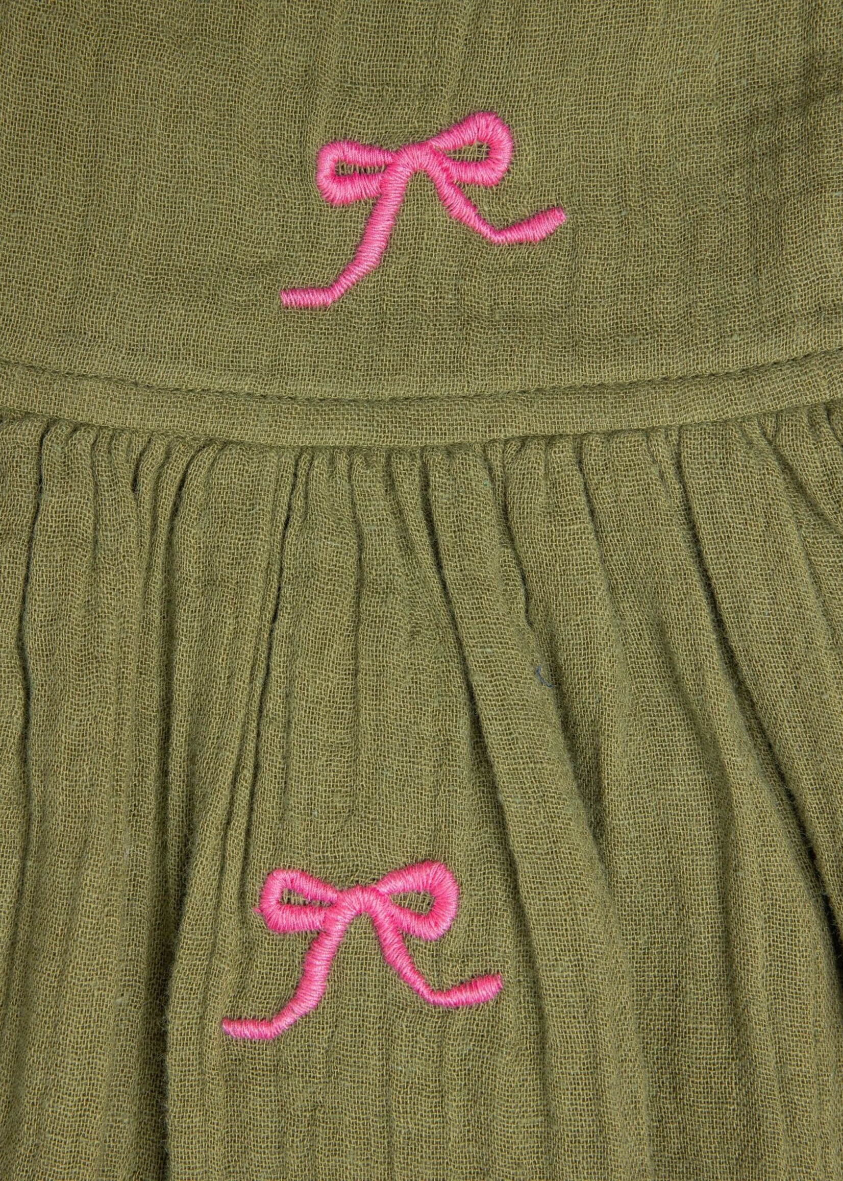 Pink Chicken girls taylor dress - olive bows