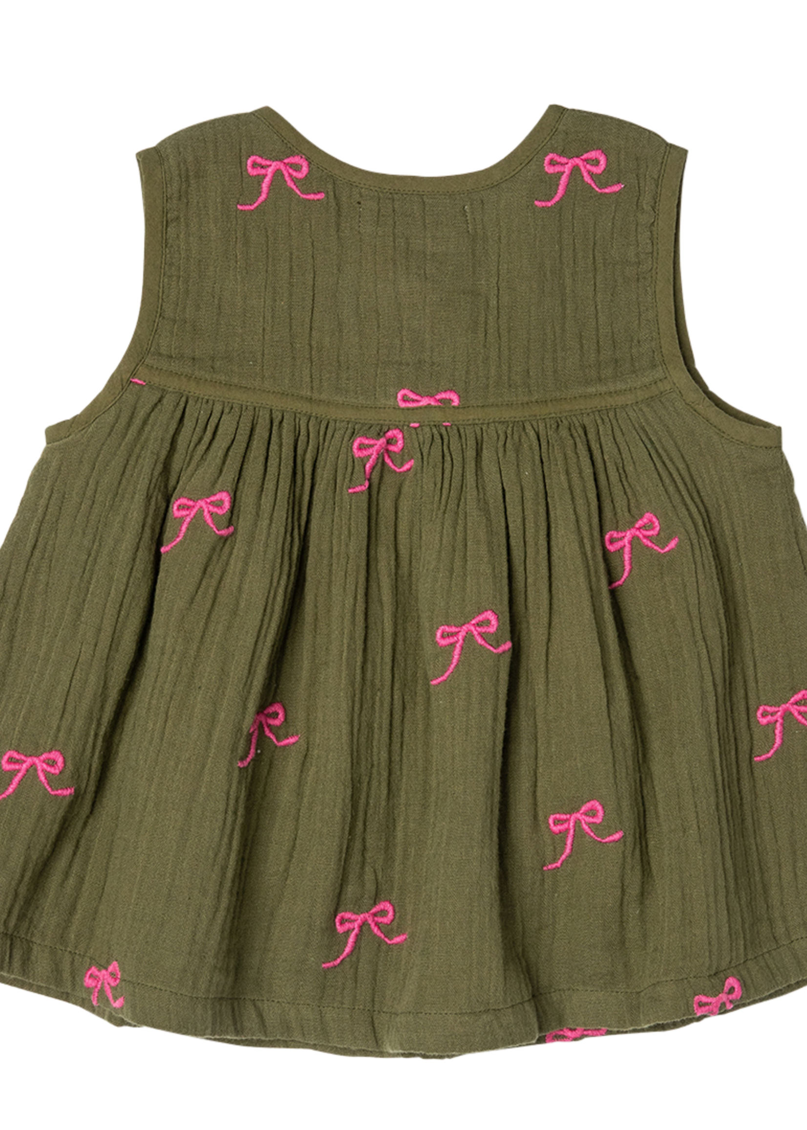 Pink Chicken girls jade top - olive bows