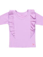 Pink Chicken girls organic ruffle rib top