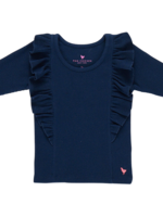 Pink Chicken girls organic ruffle rib top