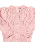 Pink Chicken girls cable constance sweater- dusty rose