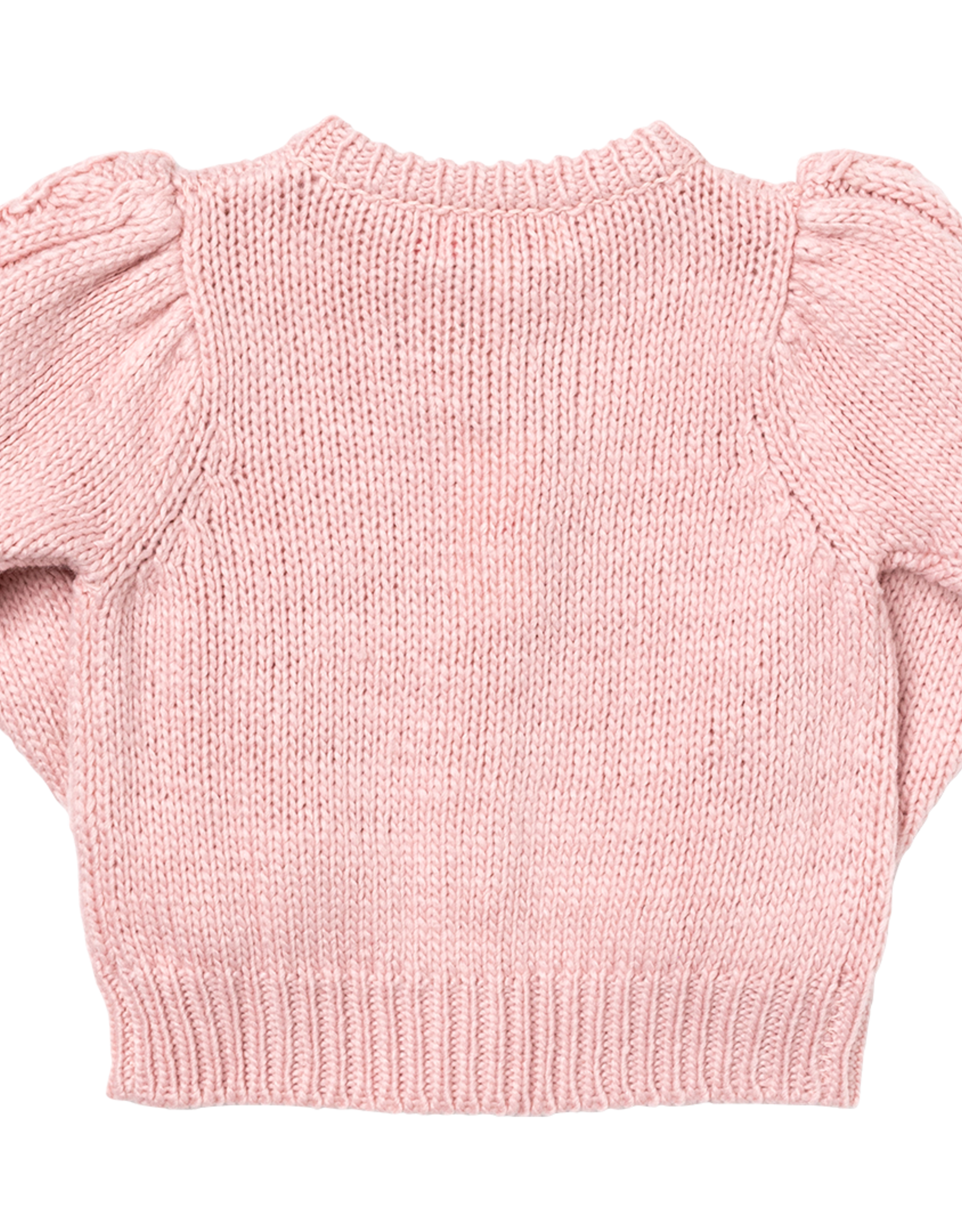 Pink Chicken girls cable constance sweater- dusty rose