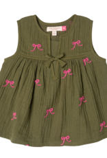 Pink Chicken girls jade top - olive bows