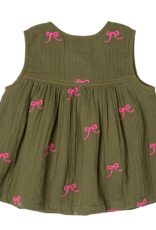 Pink Chicken girls jade top - olive bows