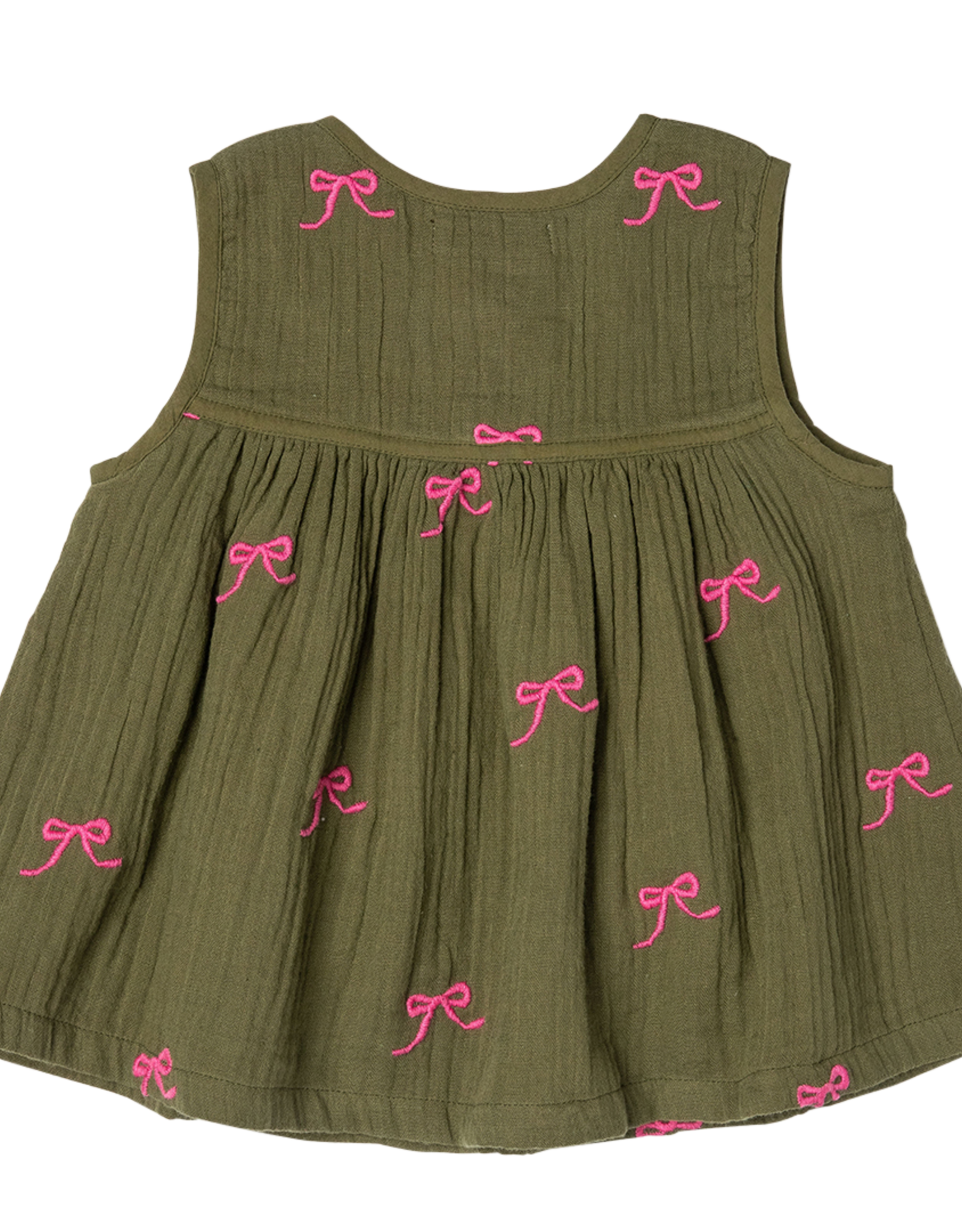 Pink Chicken girls jade top - olive bows