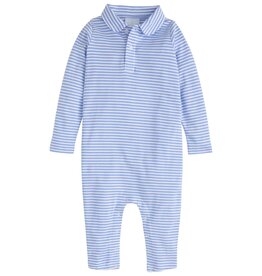 Little English Long Sleeve Striped Polo Romper