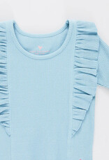 Pink Chicken girls organic ruffle rib top