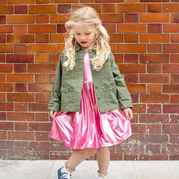 Pink lame cheap dress