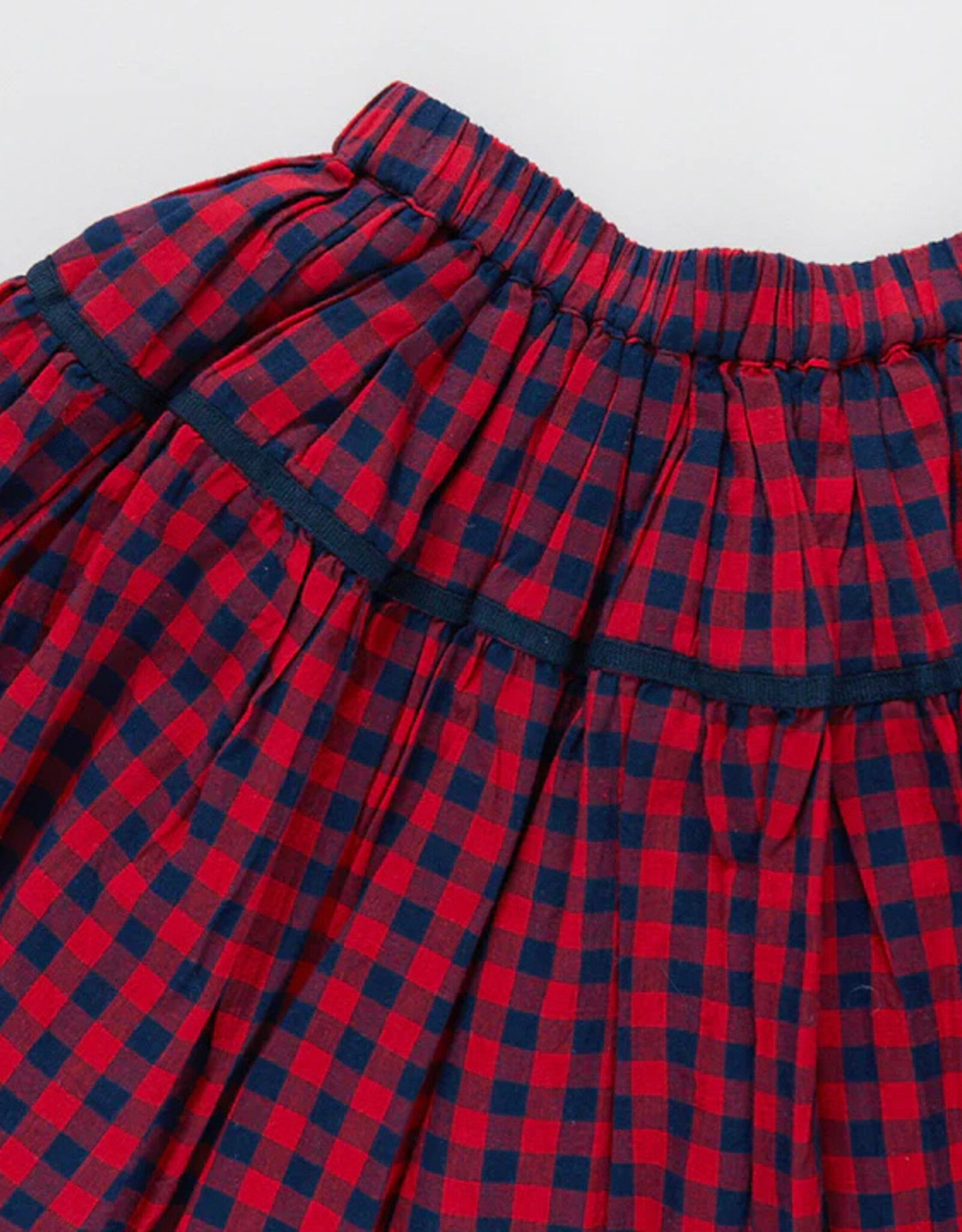 Pink Chicken girls maribelle skirt - navy/red gingham