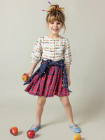 Pink Chicken girls maribelle skirt - navy/red gingham