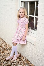 James and Lottie Christmas Floral Everly Smocked Dress