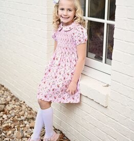 James and Lottie Christmas Floral Everly Smocked Dress