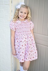 James and Lottie Christmas Floral Everly Smocked Dress