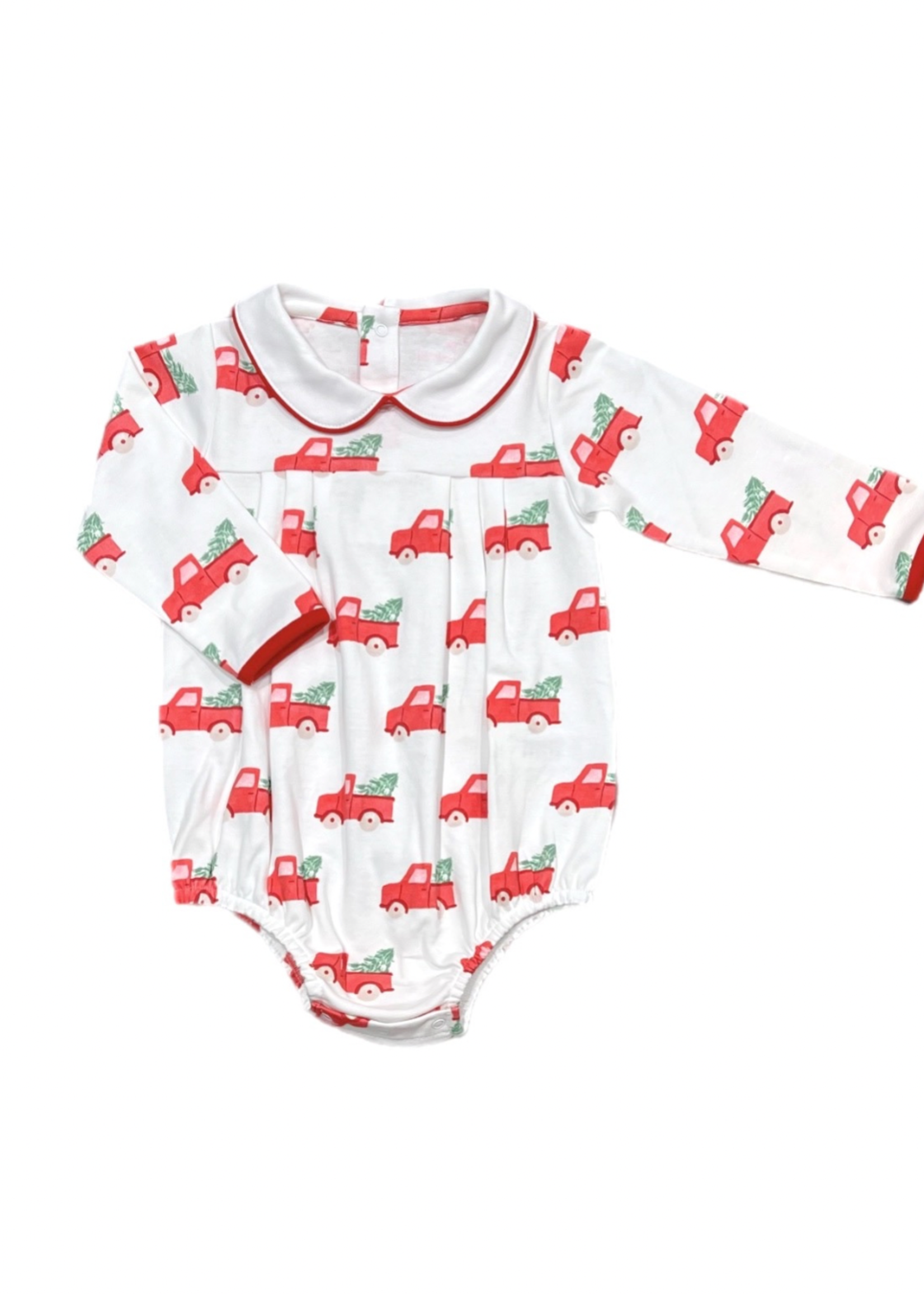 James and Lottie Christmas Tree Trucks Finn Long Sleeve Bubble