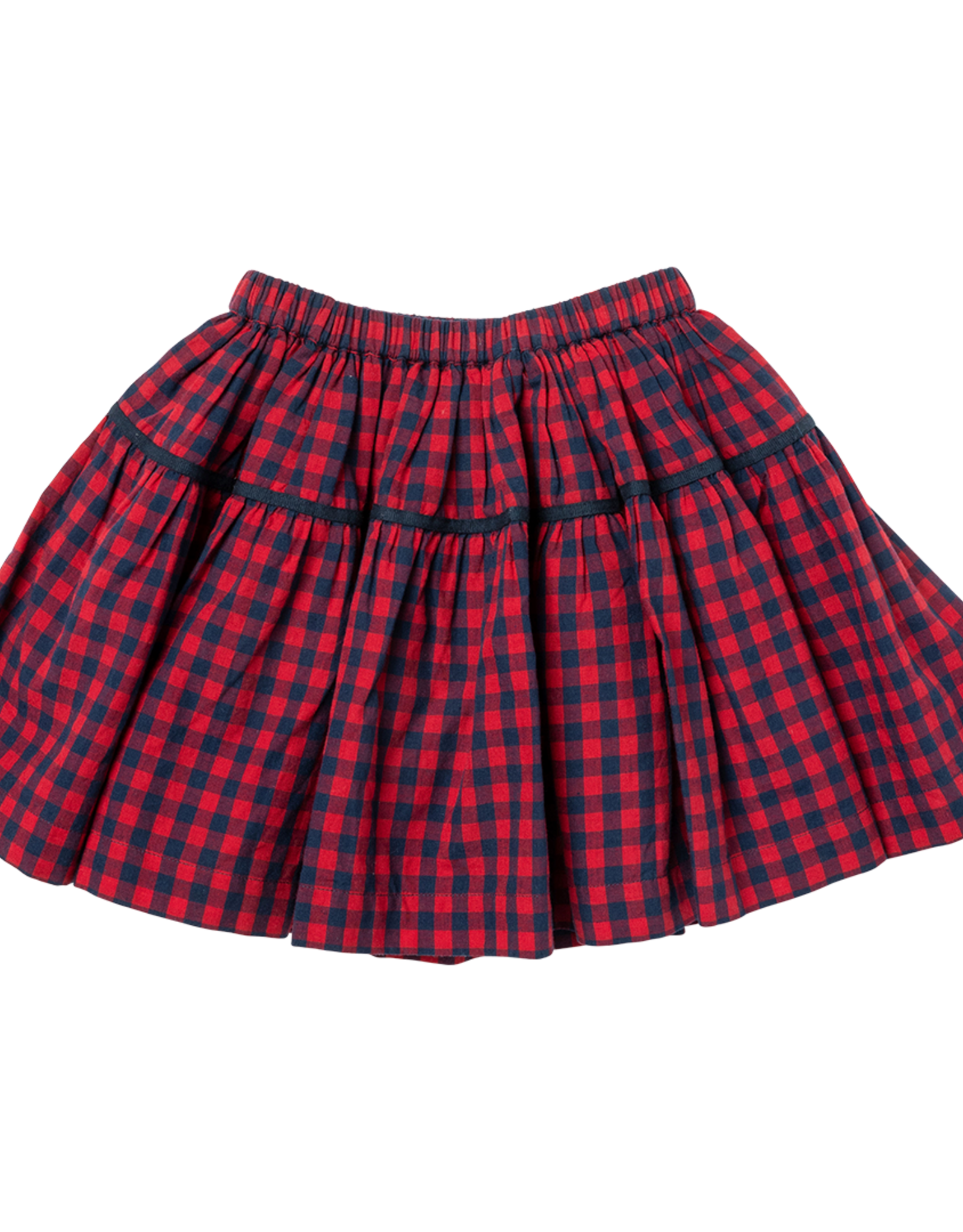 Pink Chicken girls maribelle skirt - navy/red gingham