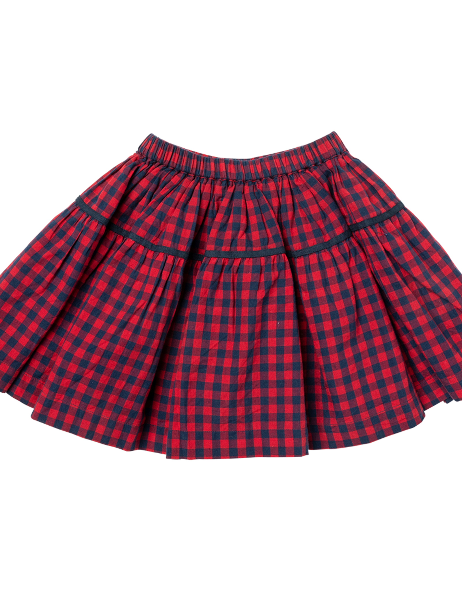 Pink Chicken girls maribelle skirt - navy/red gingham