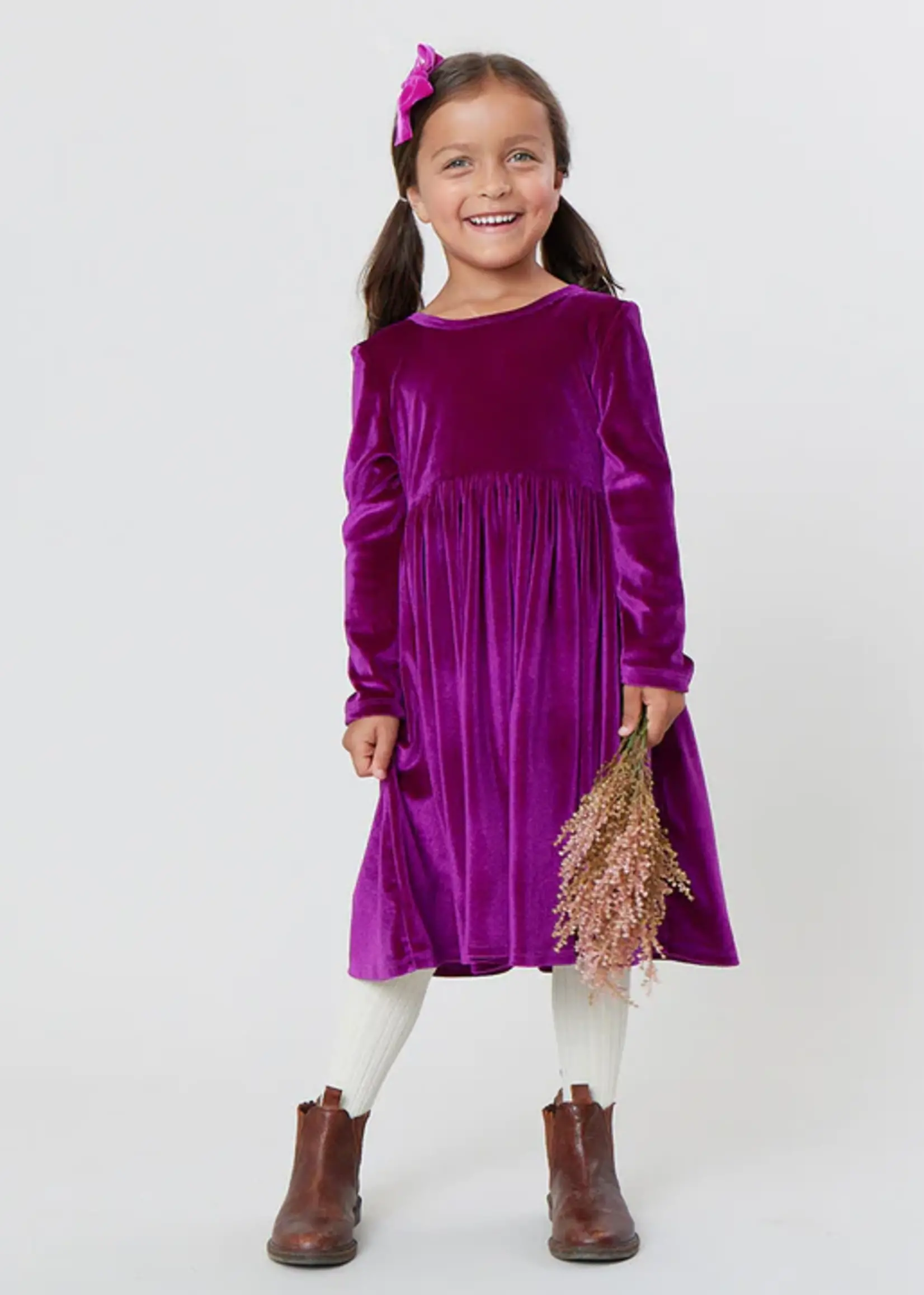 Pink Chicken Girls Velour Steph Dress