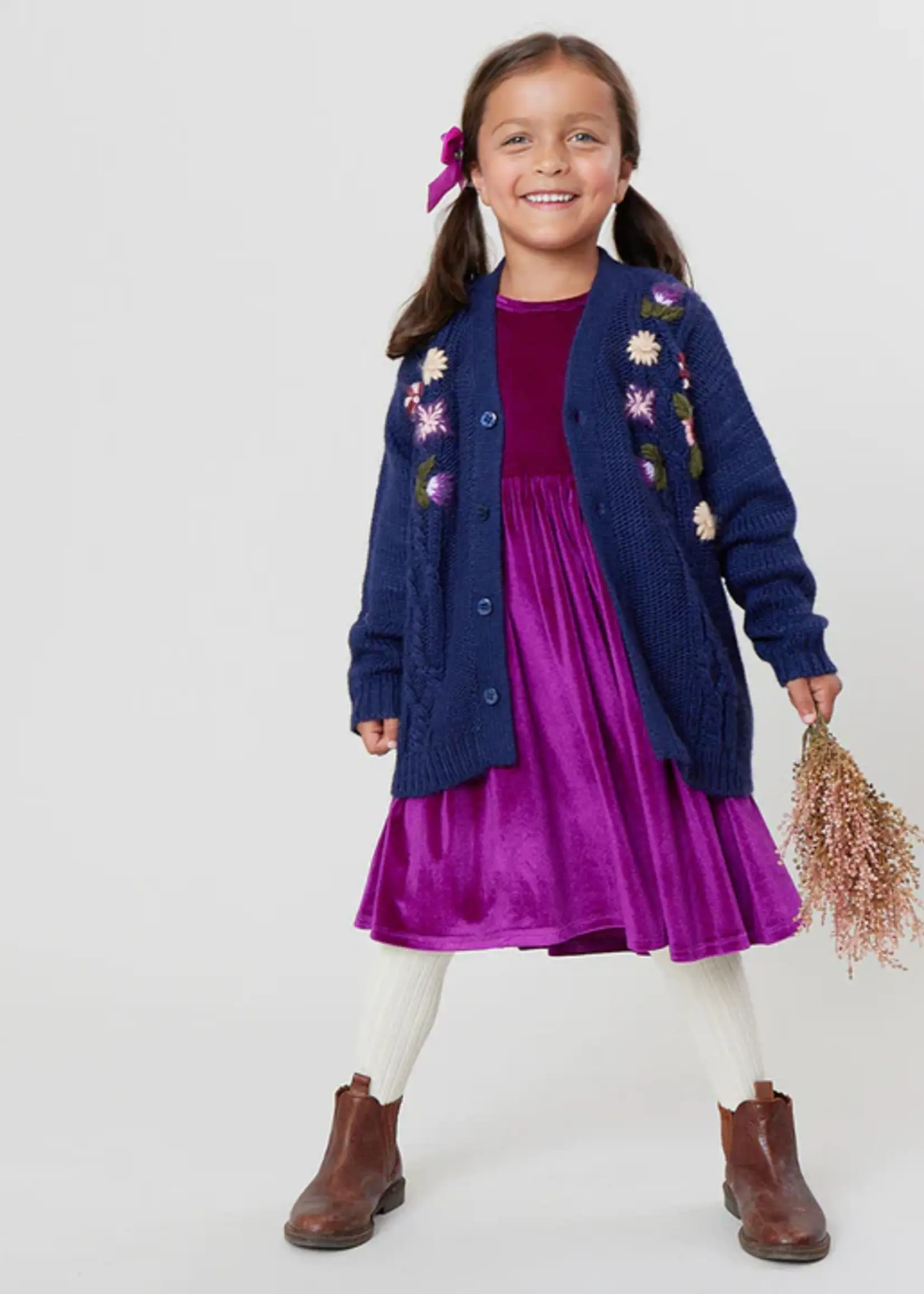 Pink Chicken Girls Velour Steph Dress