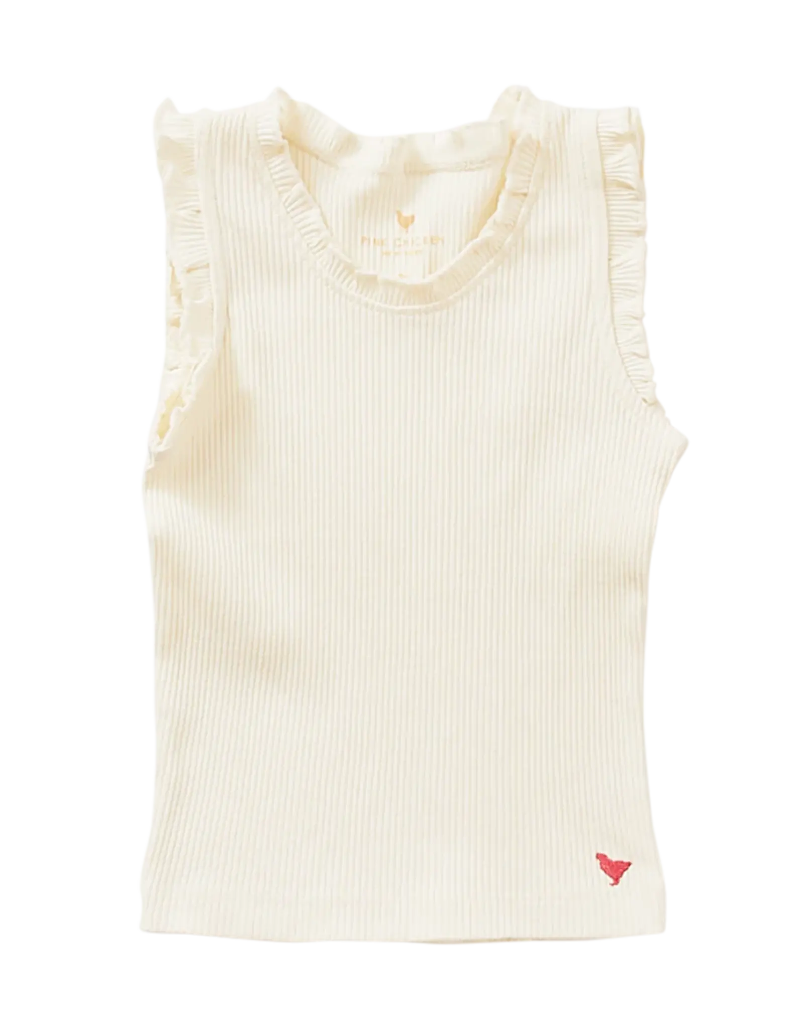 Pink Chicken Girls Organic Ruffle Rib Tank