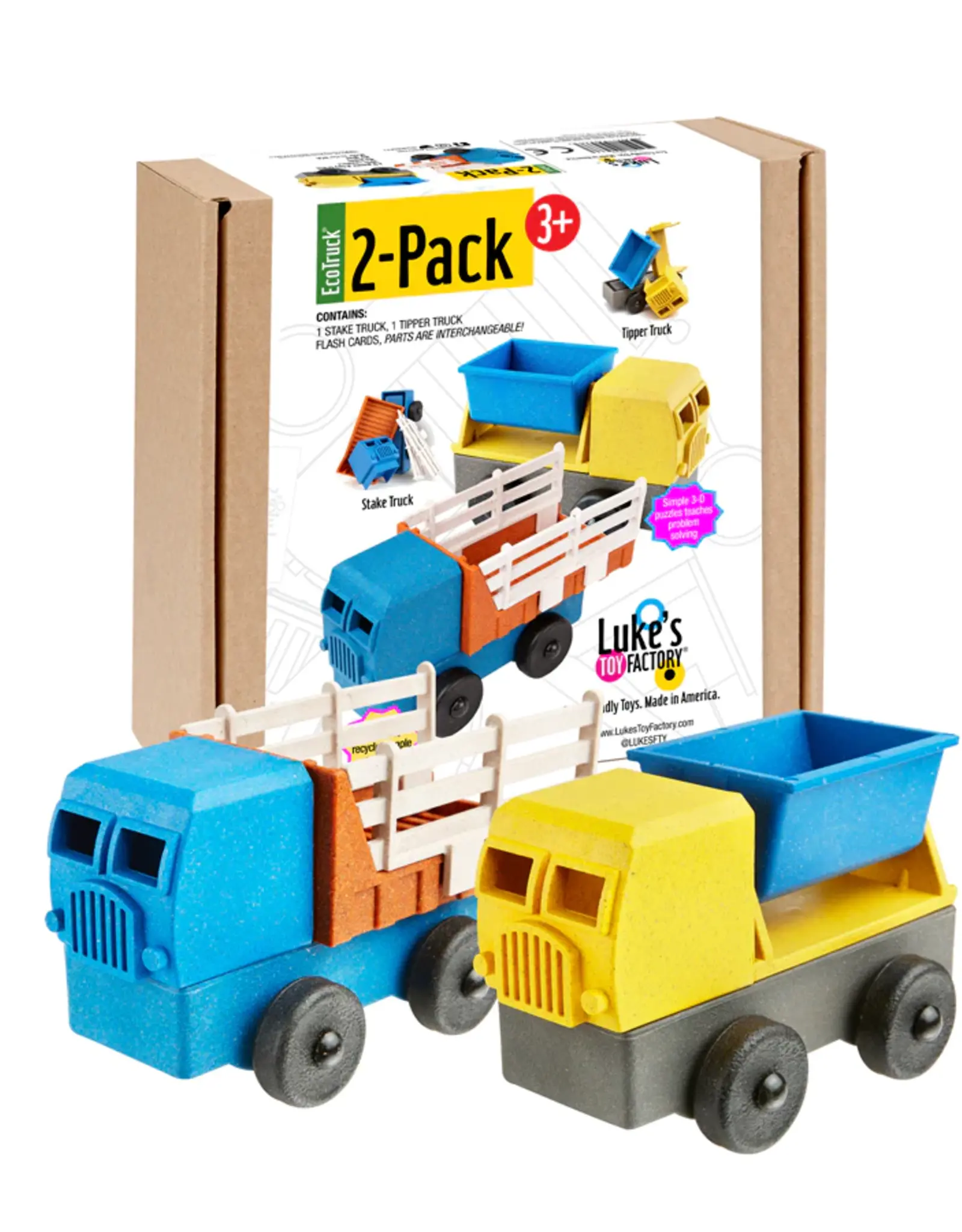 Luke's Toy Factory Tipper and Stake Truck 2 Pack