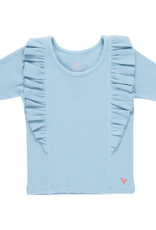 Pink Chicken girls organic ruffle rib top