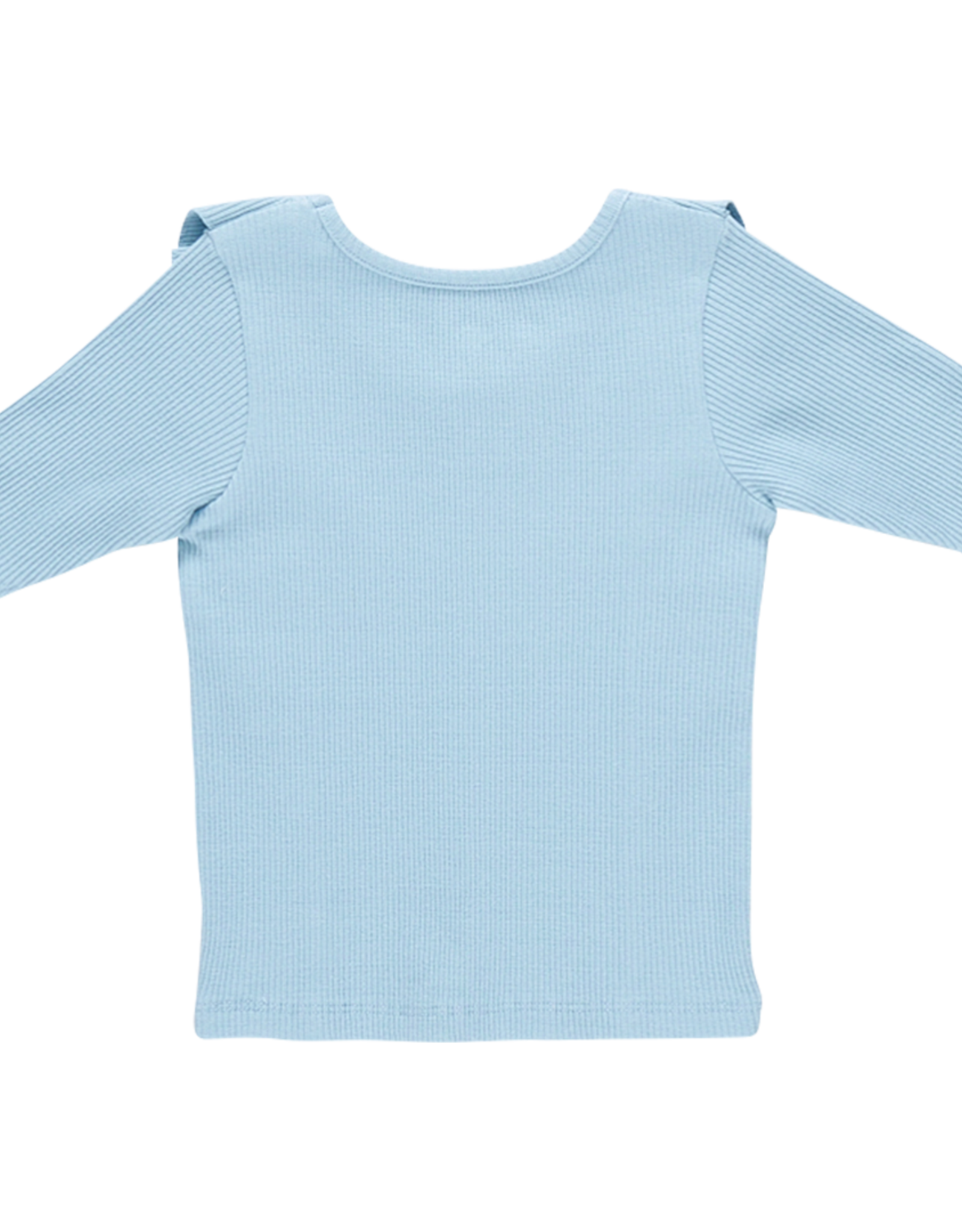 Pink Chicken girls organic ruffle rib top