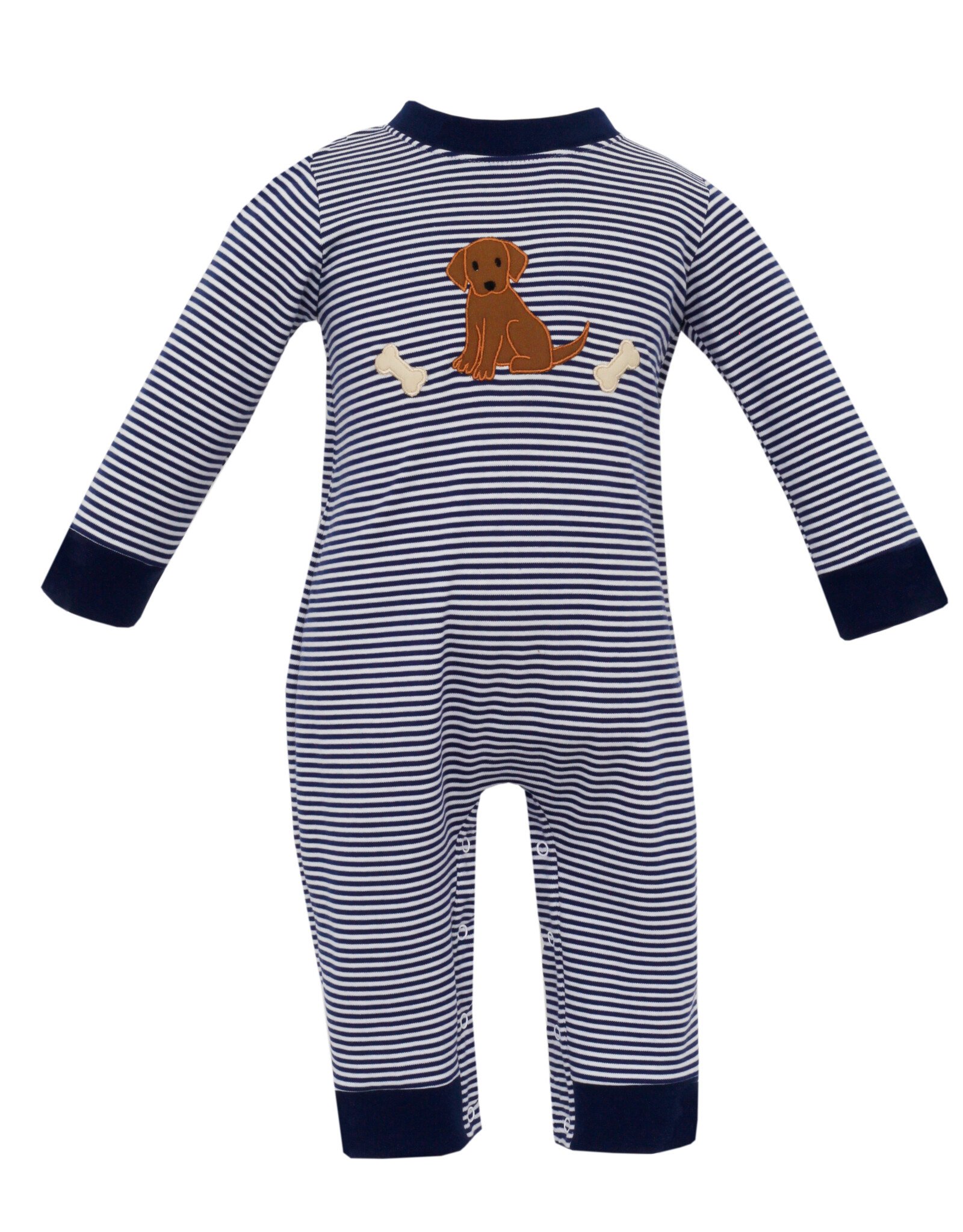 Claire and Charlie Puppy Long Romper w/Bone