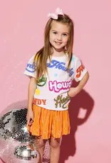 Queen of Sparkles Kids White Howdy All Over Tee