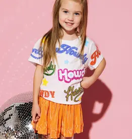Queen of Sparkles Kids White Howdy All Over Tee