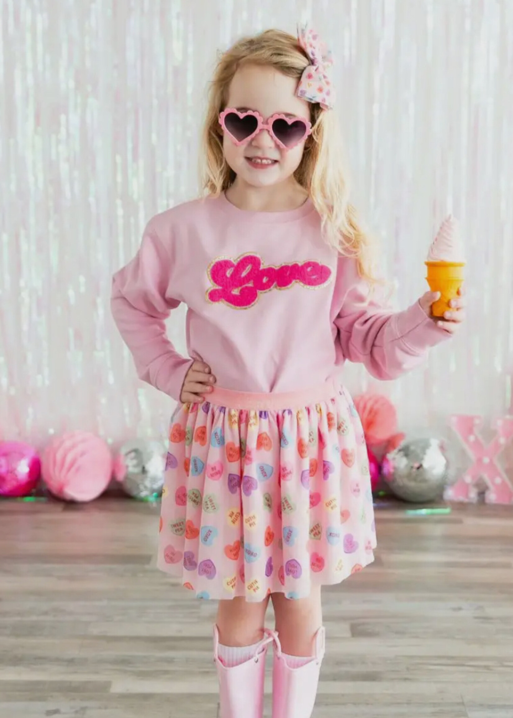 Sweet Wink Love Script Valentine's Day Sweatshirt