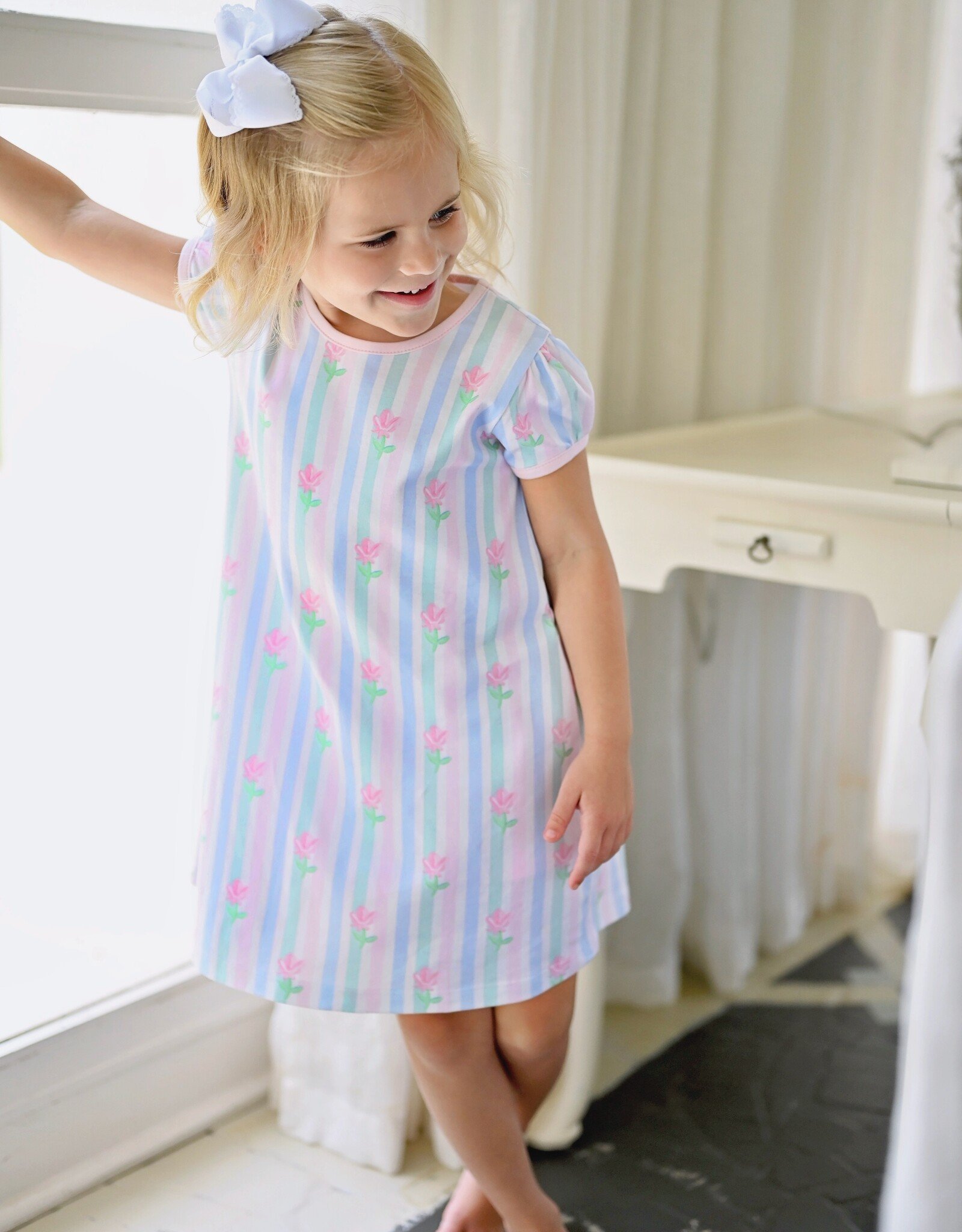 James and Lottie Floral Stripe Play Dress