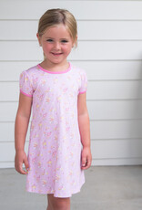 James and Lottie Pink Floral Play Dress