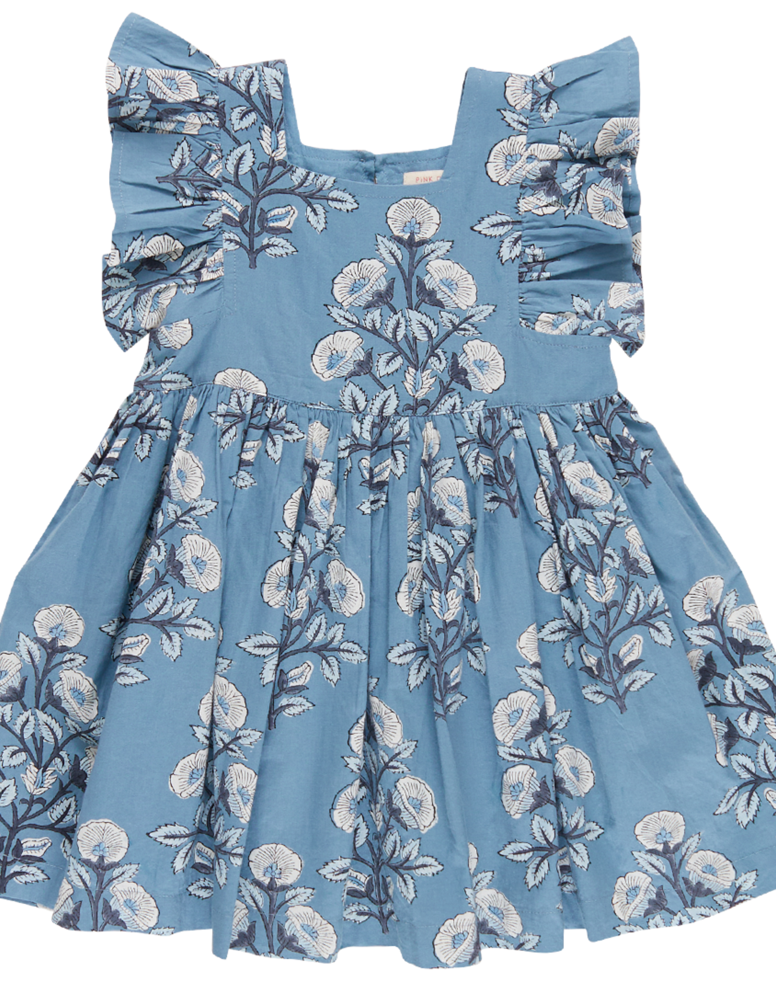 Pink Chicken girls elsie dress - blue bouquet floral