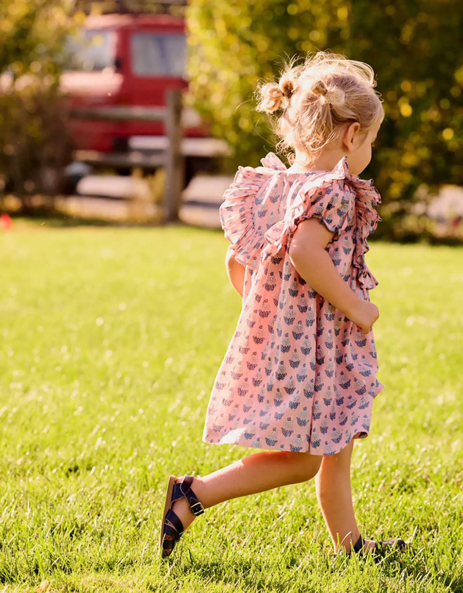 Pink Chicken girls brayden dress pink dahlia From Marfa