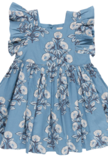 Pink Chicken girls elsie dress - blue bouquet floral