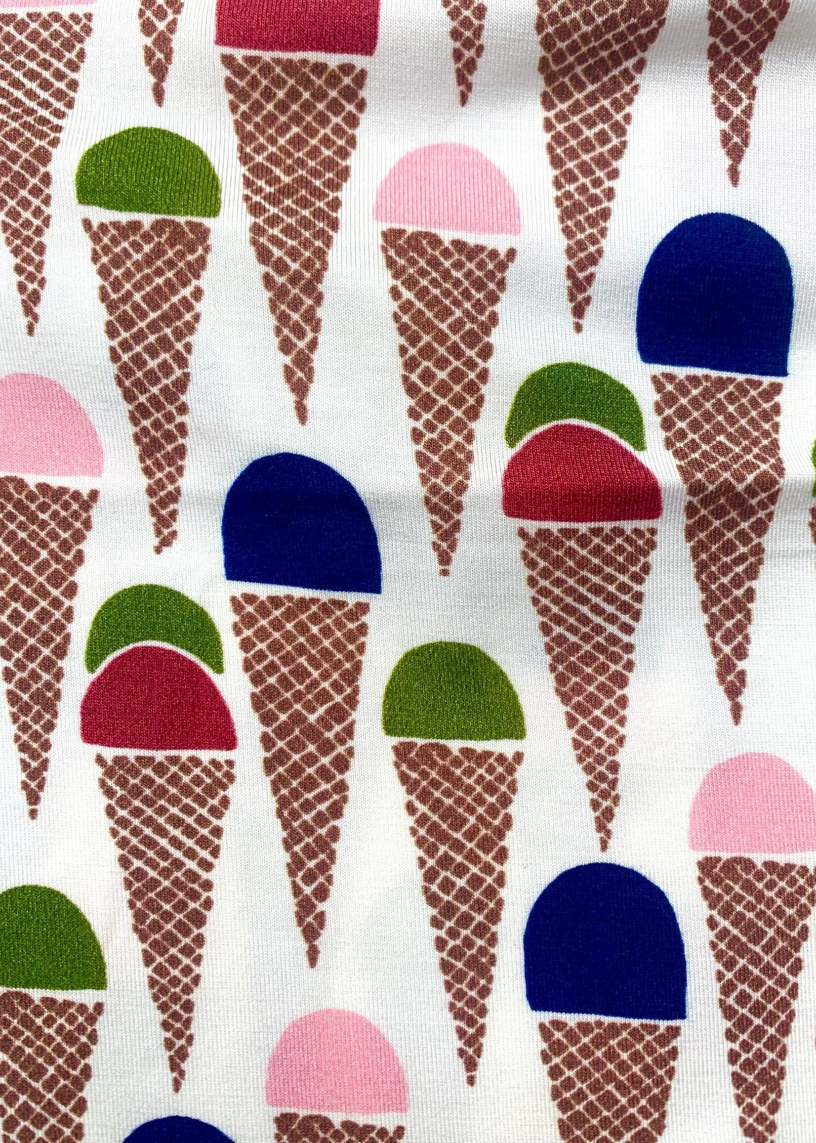 Pink Chicken baby bamboo romper - multi ice cream cones