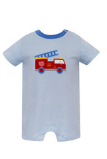 Claire and Charlie FIRETRUCK- boy's romper