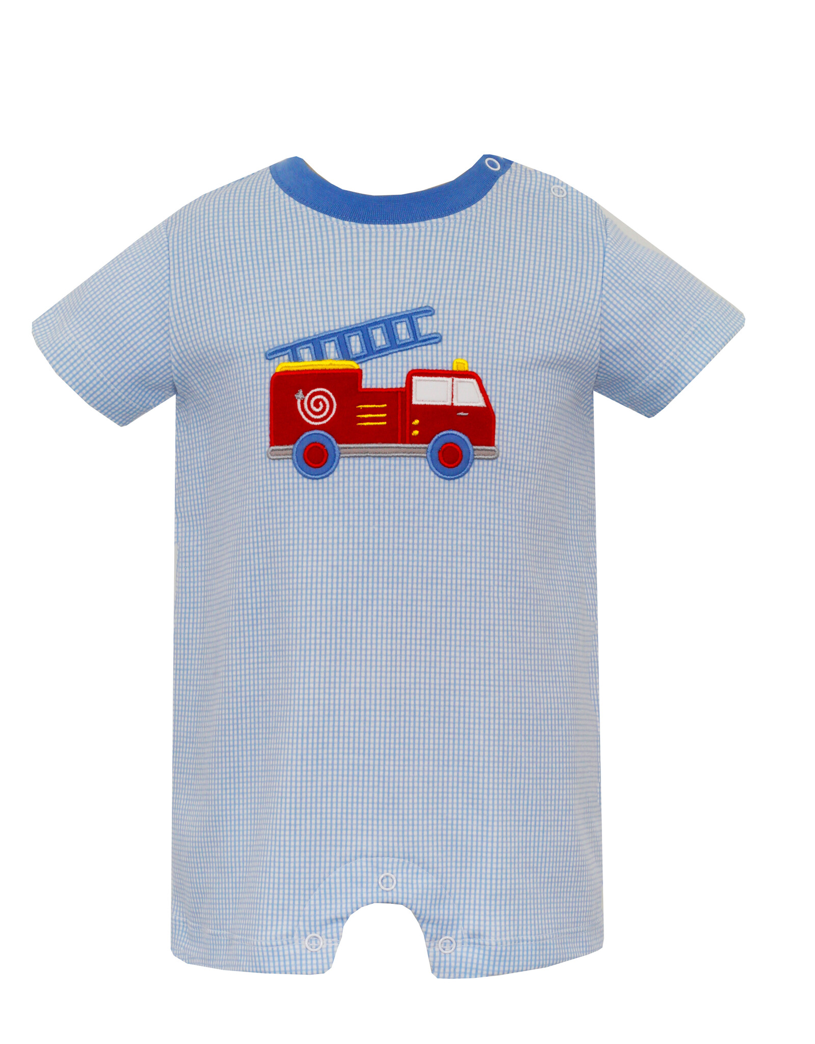 Claire and Charlie FIRETRUCK- boy's romper