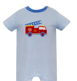 Claire and Charlie FIRETRUCK- boy's romper