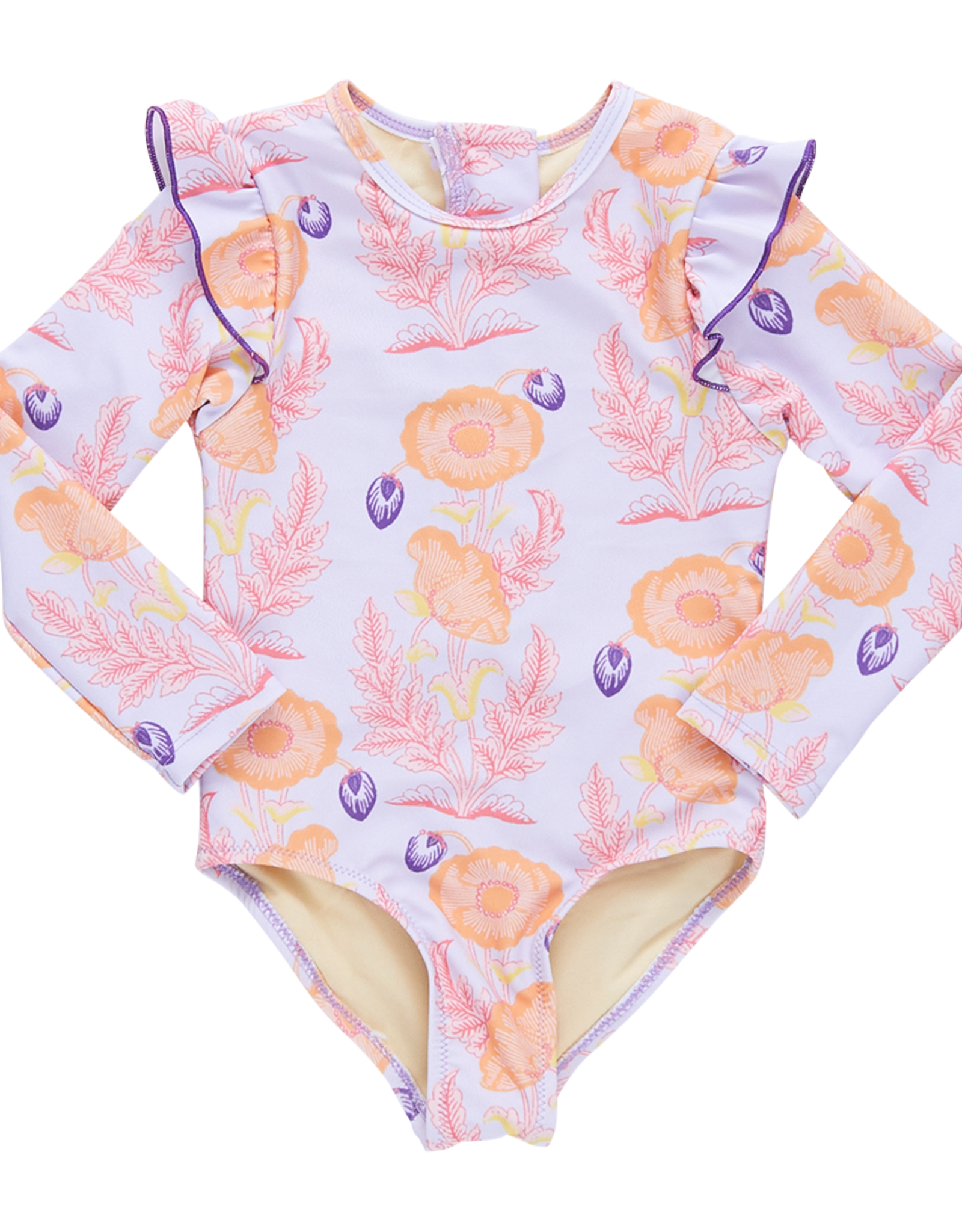 Pink Chicken girls rachel suit - purple gilded floral