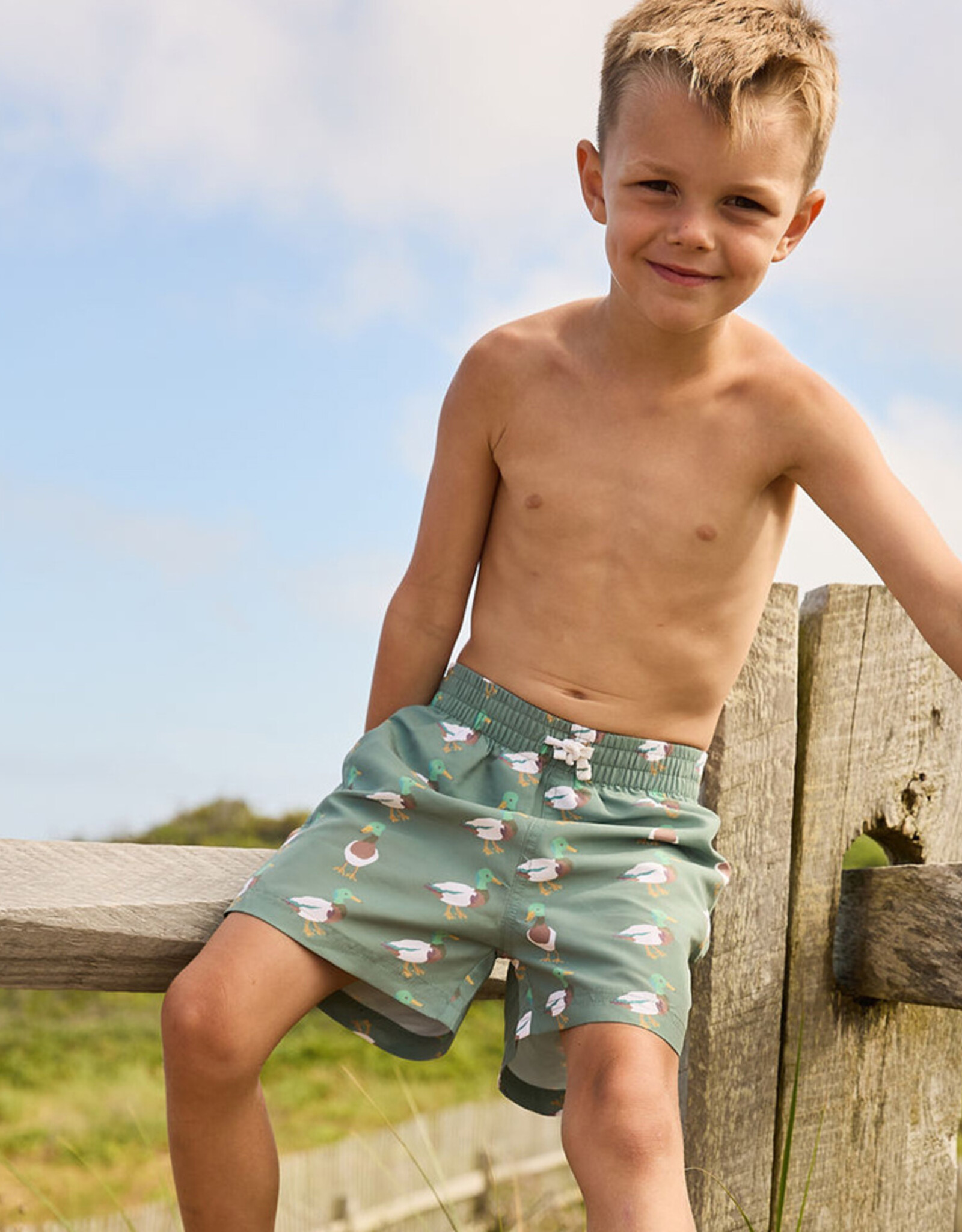 Pink Chicken Boys Swim Trunks