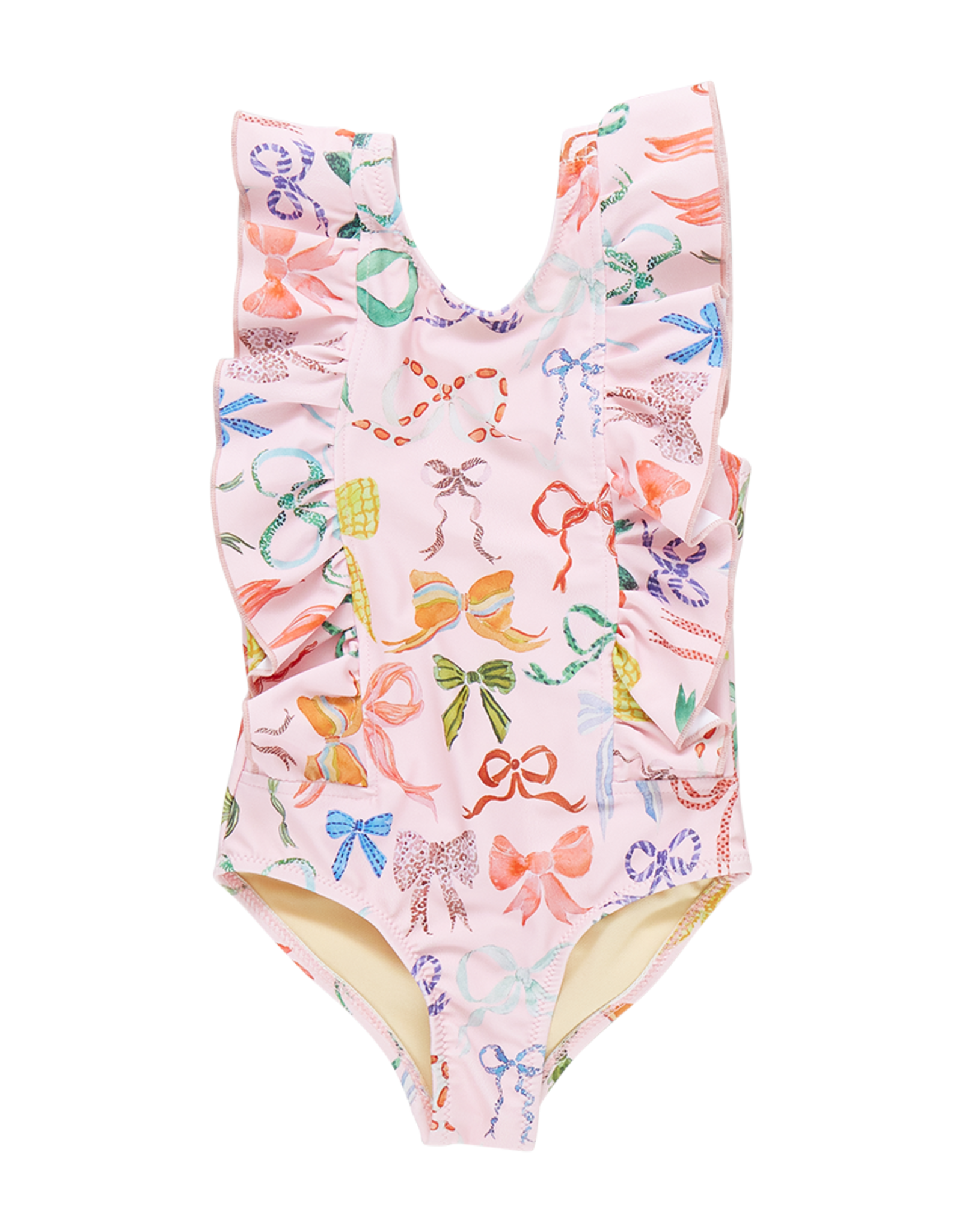 Pink Chicken baby girls katniss suit - watercolor bows