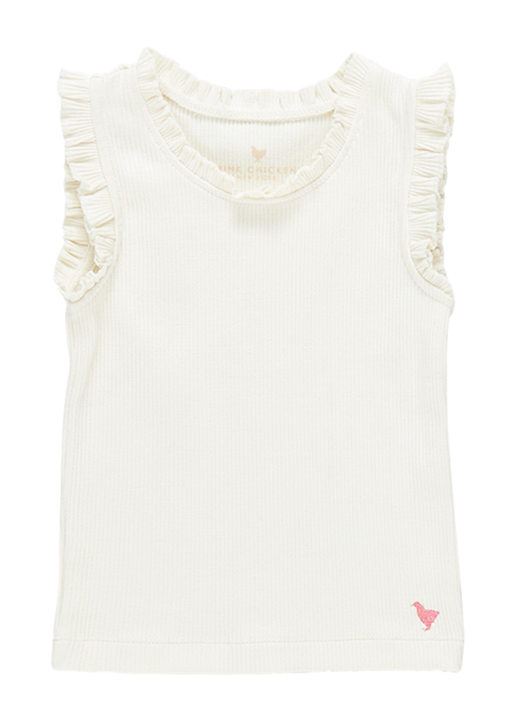 Pink Chicken girls organic ruffle rib tank
