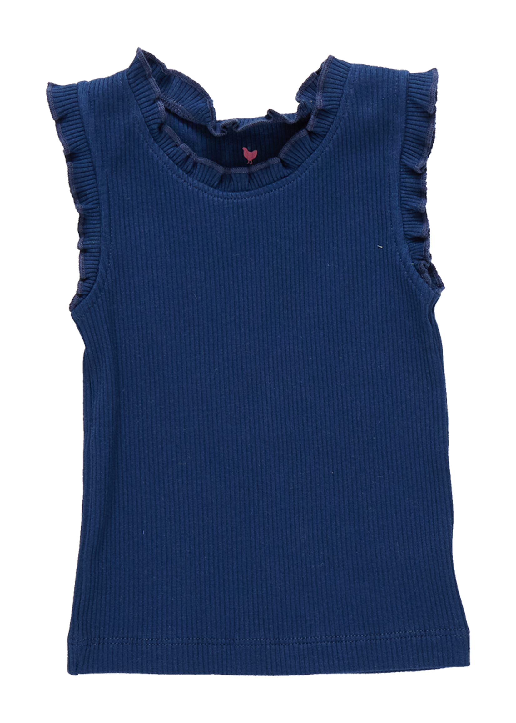 Pink Chicken girls organic ruffle rib tank